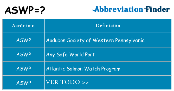 ¿Qué quiere decir aswp