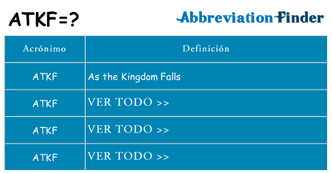 ¿Qué quiere decir atkf