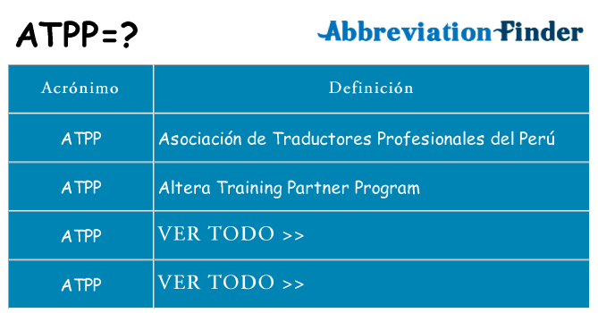 ¿Qué quiere decir atpp