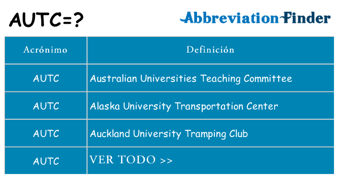 ¿Qué quiere decir autc