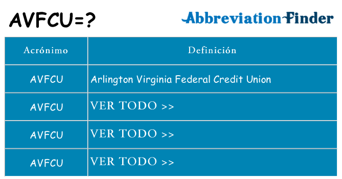 ¿Qué quiere decir avfcu