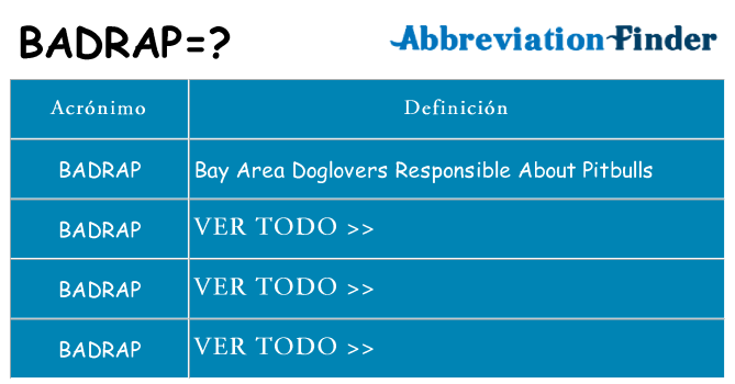 ¿Qué quiere decir badrap