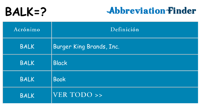 ¿Qué quiere decir balk