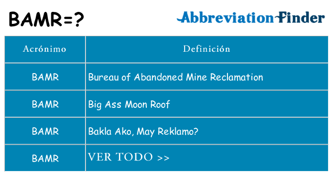 ¿Qué quiere decir bamr