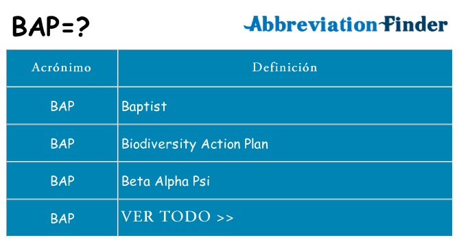 ¿Qué quiere decir bap