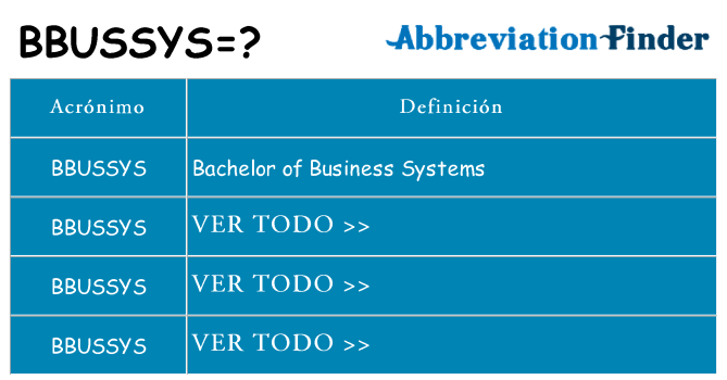 ¿Qué quiere decir bbussys