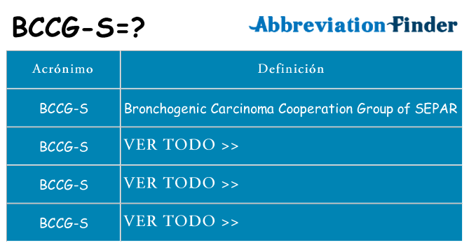 ¿Qué quiere decir bccg-s