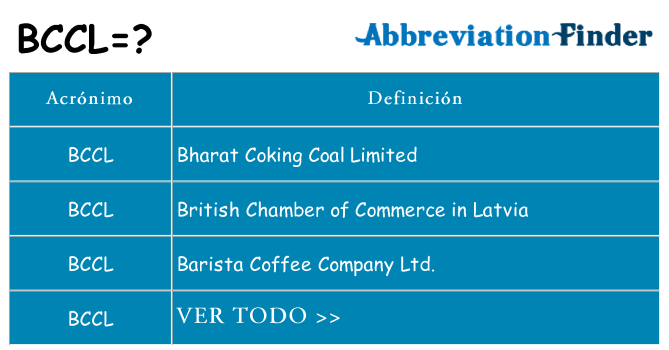¿Qué quiere decir bccl