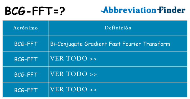 ¿Qué quiere decir bcg-fft