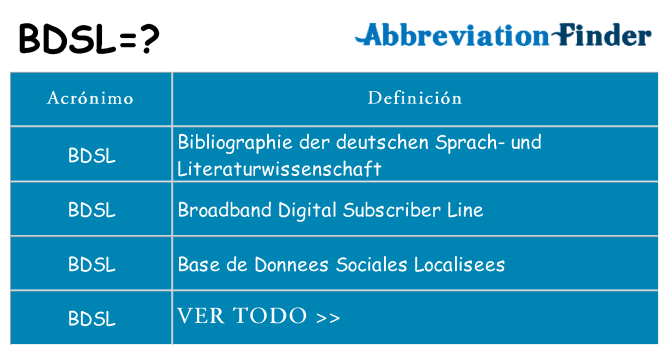 ¿Qué quiere decir bdsl