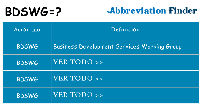 ¿Qué quiere decir bdswg