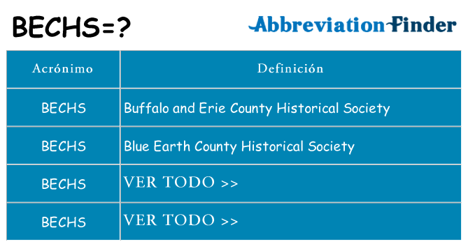 ¿Qué quiere decir bechs