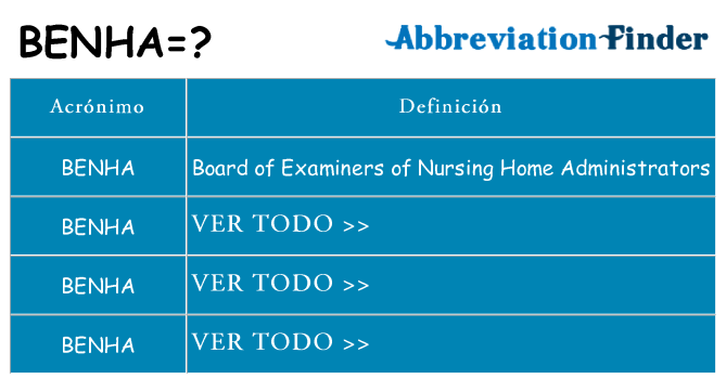 ¿Qué quiere decir benha