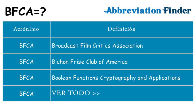 ¿Qué quiere decir bfca