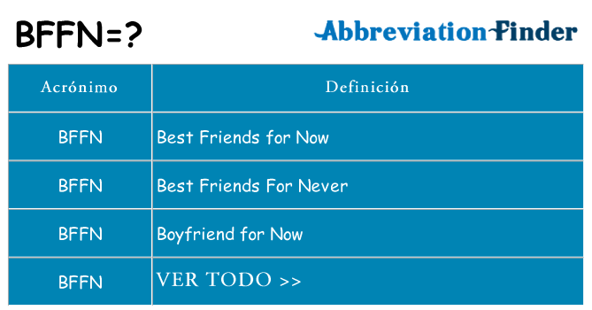 ¿Qué quiere decir bffn