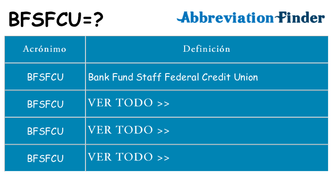 ¿Qué quiere decir bfsfcu