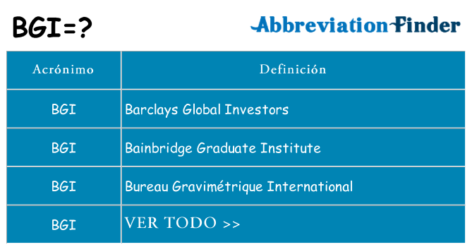 ¿Qué quiere decir bgi