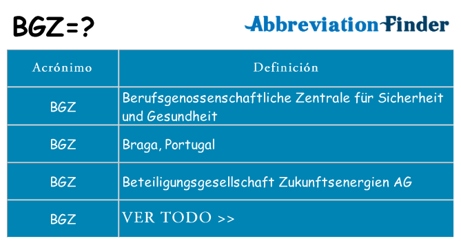 ¿Qué quiere decir bgz