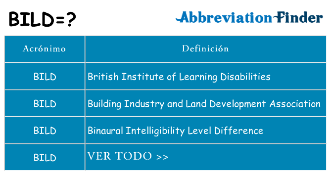 ¿Qué quiere decir bild