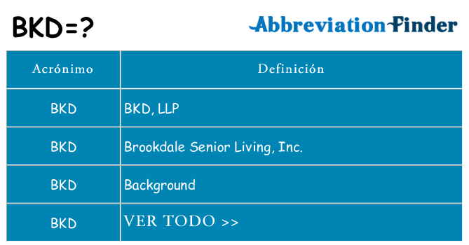 ¿Qué quiere decir bkd