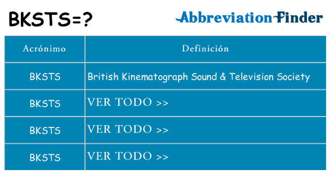 ¿Qué quiere decir bksts
