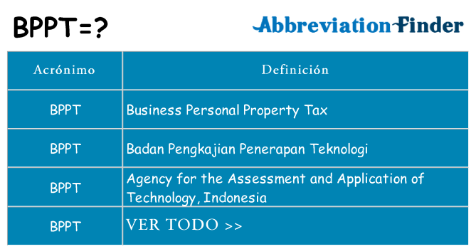 ¿Qué quiere decir bppt