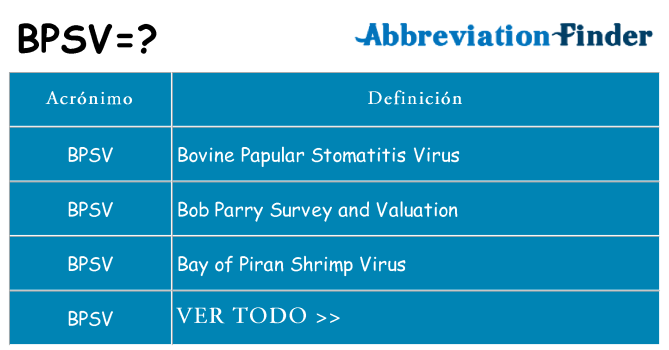 ¿Qué quiere decir bpsv