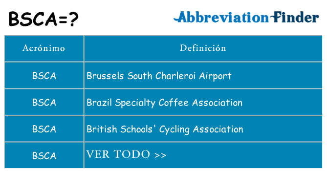 ¿Qué quiere decir bsca