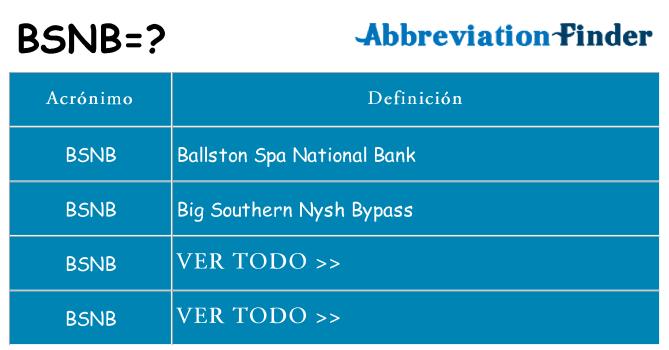 ¿Qué quiere decir bsnb