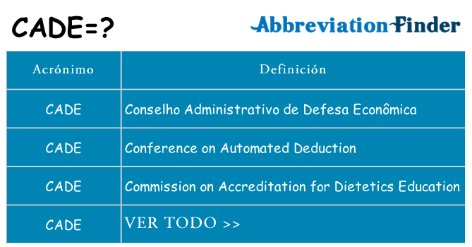 ¿Qué quiere decir cade