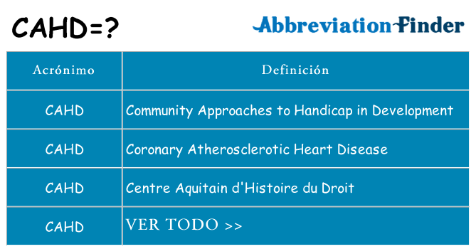 ¿Qué quiere decir cahd