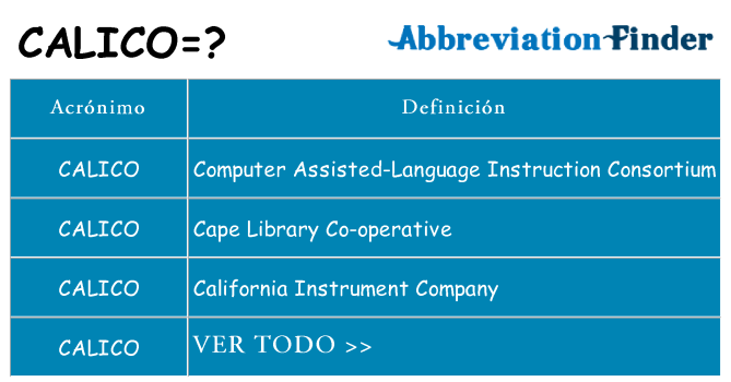 ¿Qué quiere decir calico