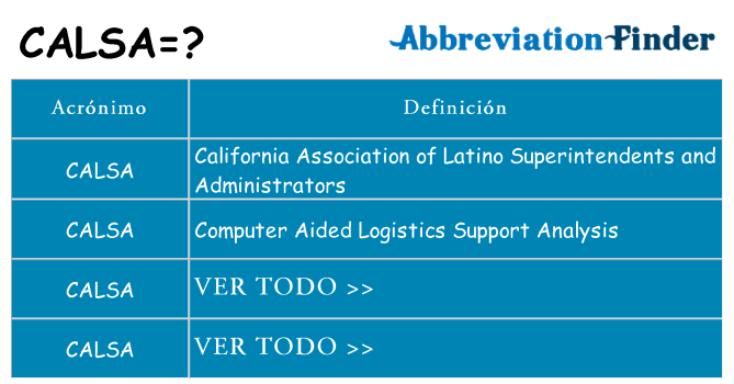 ¿Qué quiere decir calsa