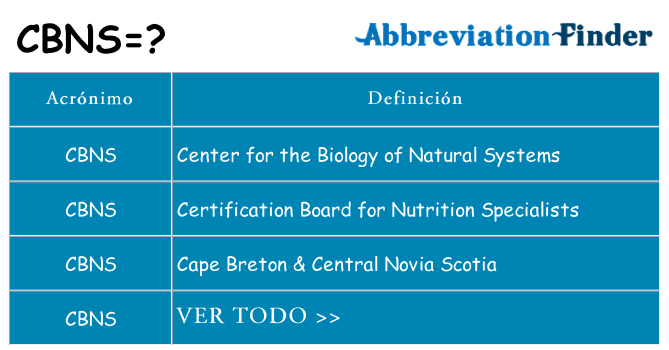 ¿Qué quiere decir cbns