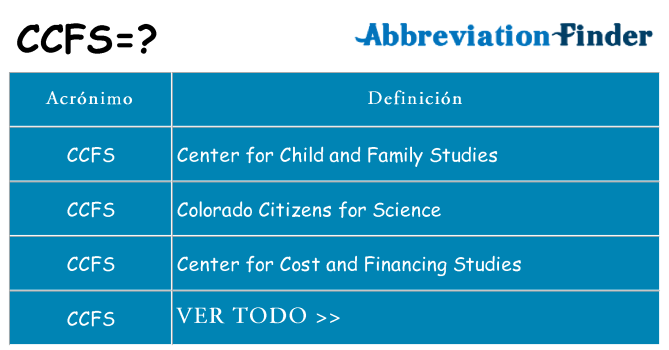¿Qué quiere decir ccfs