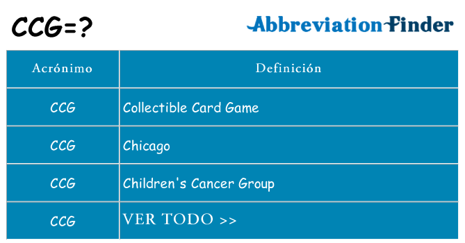 ¿Qué quiere decir ccg