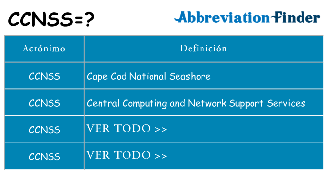 ¿Qué quiere decir ccnss