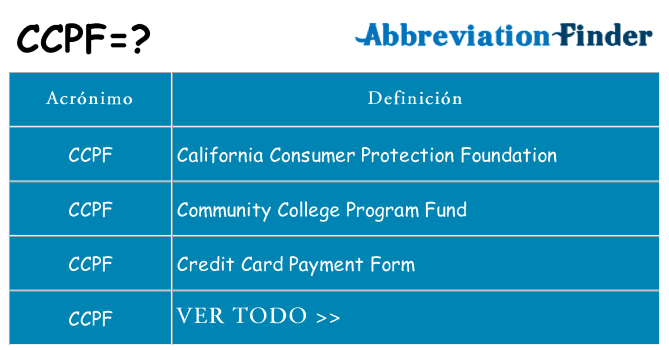 ¿Qué quiere decir ccpf