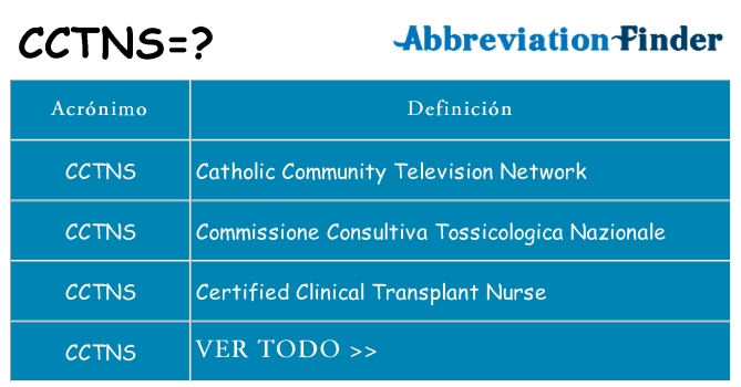 ¿Qué quiere decir cctns
