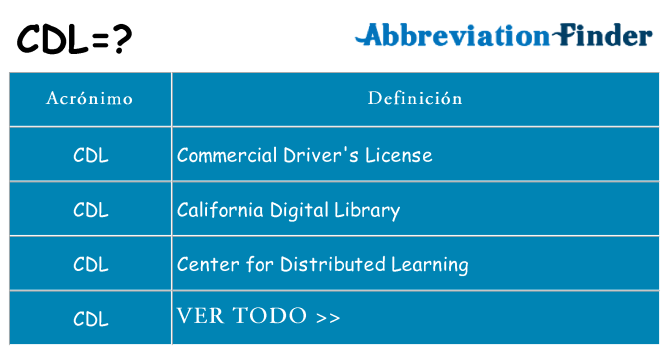 ¿Qué quiere decir cdl