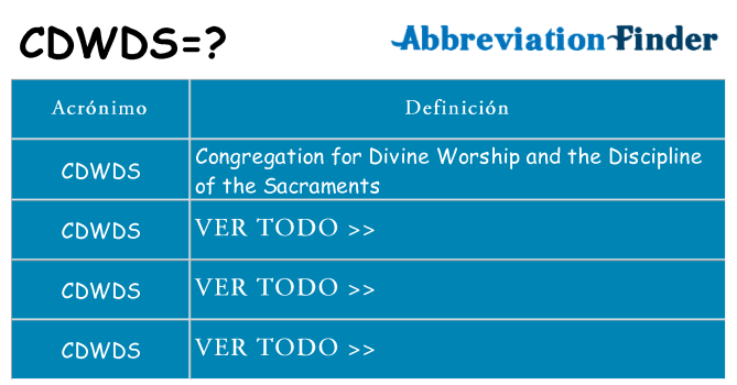 ¿Qué quiere decir cdwds