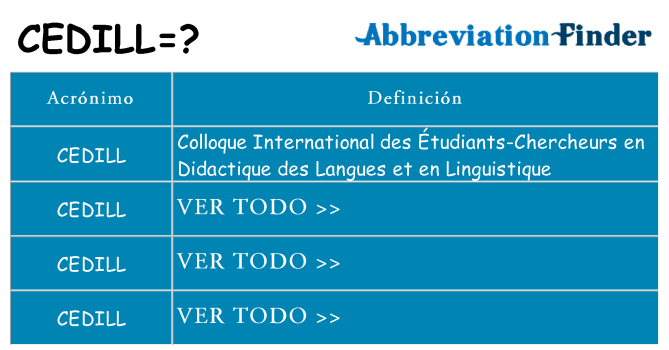 ¿Qué quiere decir cedill