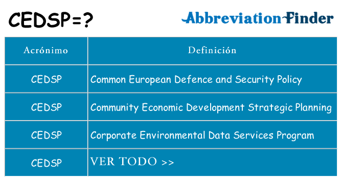 ¿Qué quiere decir cedsp