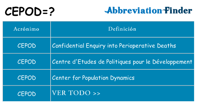 ¿Qué quiere decir cepod