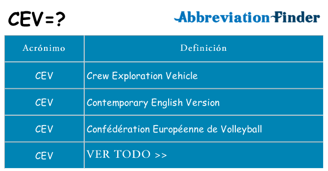 ¿Qué quiere decir cev