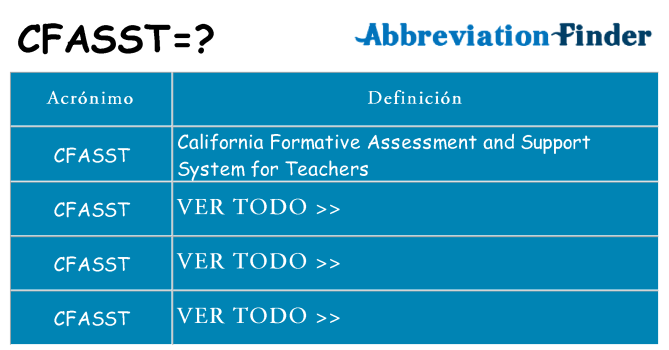 ¿Qué quiere decir cfasst