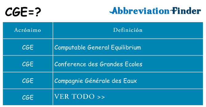 ¿Qué quiere decir cge