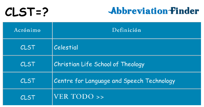 ¿Qué quiere decir clst