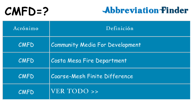 ¿Qué quiere decir cmfd