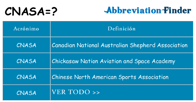 ¿Qué quiere decir cnasa